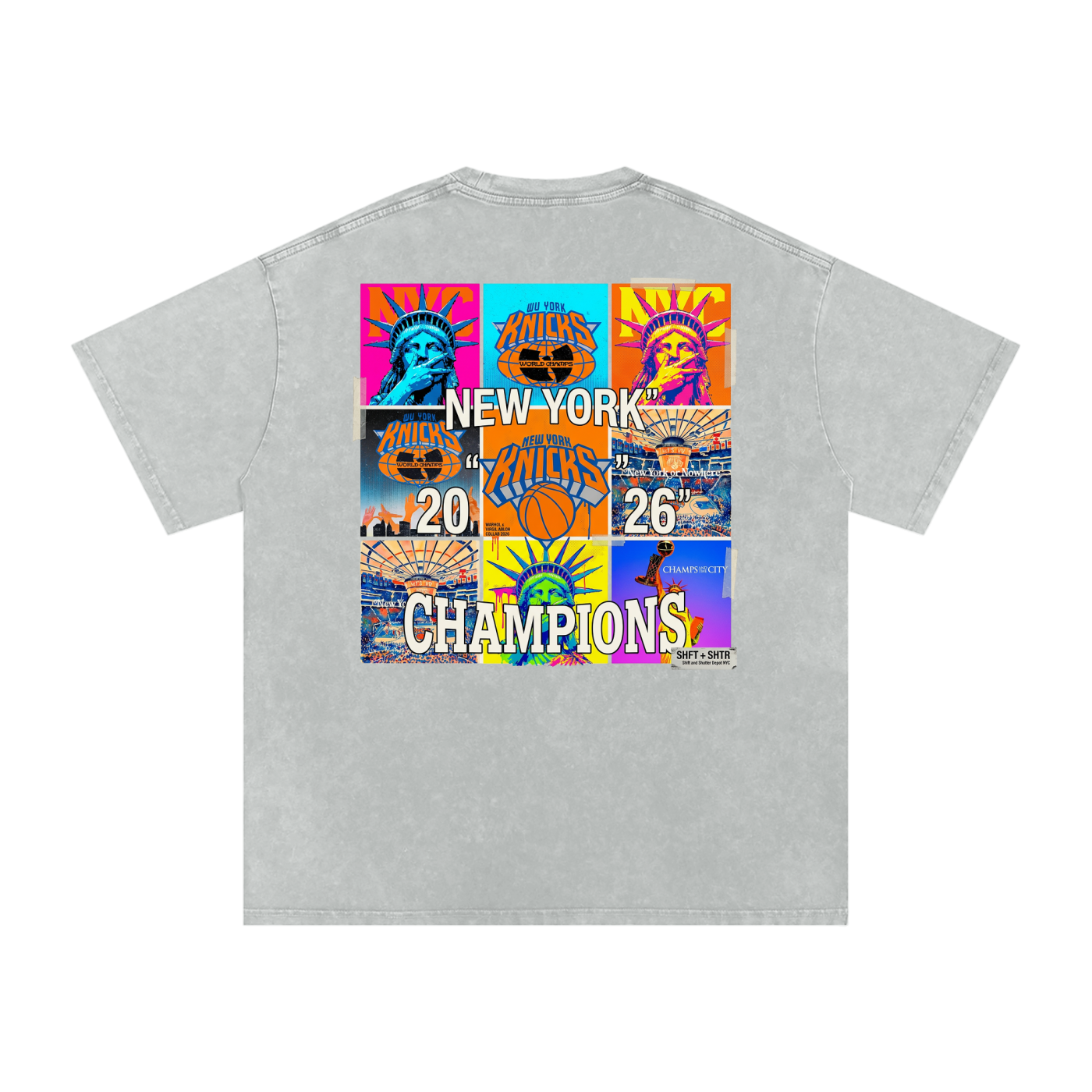 Championship Pop Art Snow Washed Oversized Cotton T-Shirt
