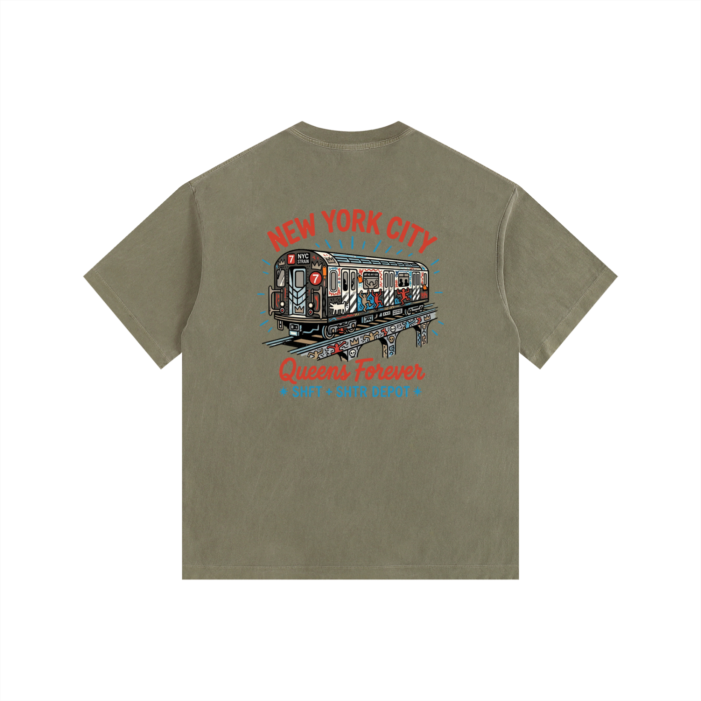 Lucky 7 Vintage Washed Oversized Cotton T-Shirt