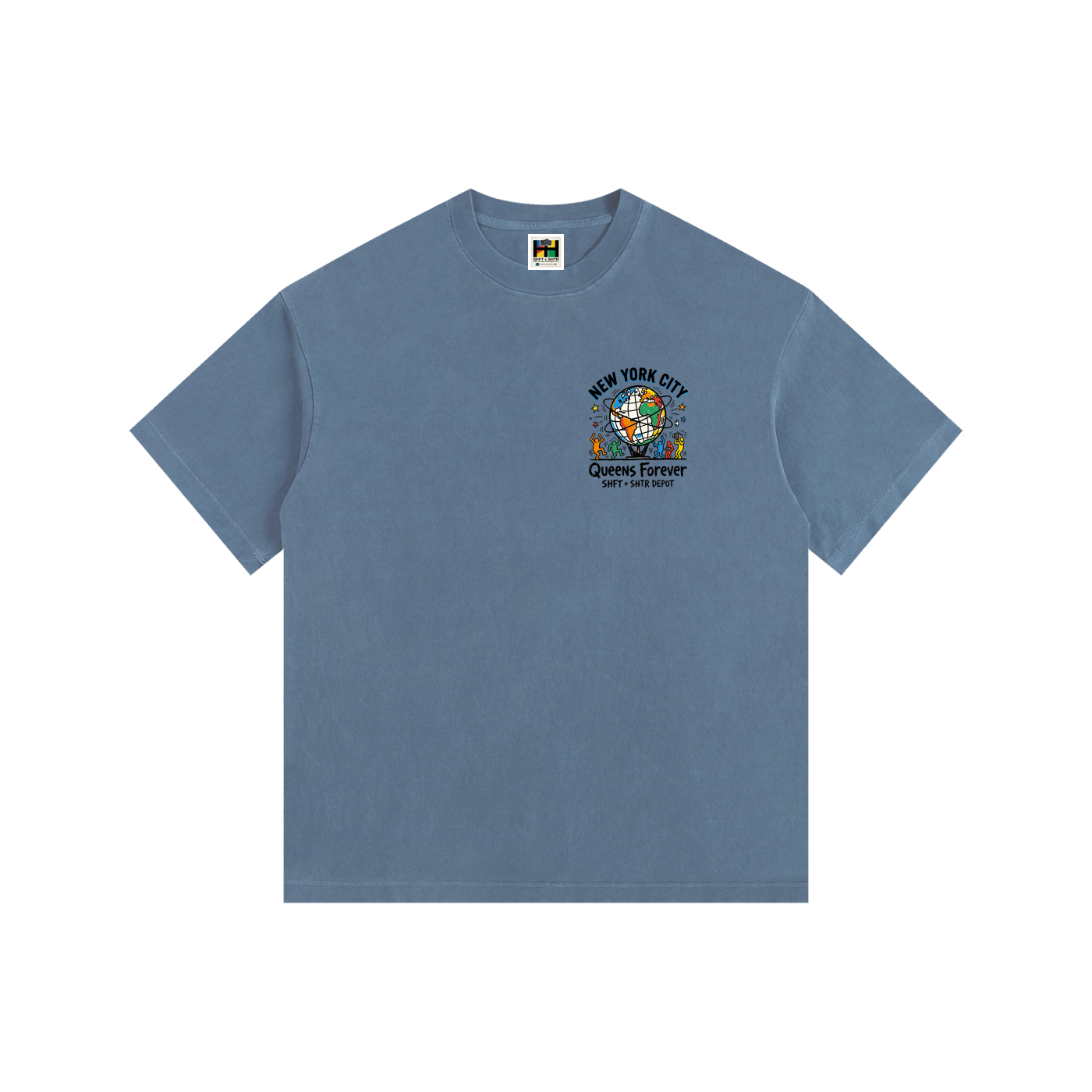 Haring's Unisphere Vintage Washed Oversized Cotton T-Shirt