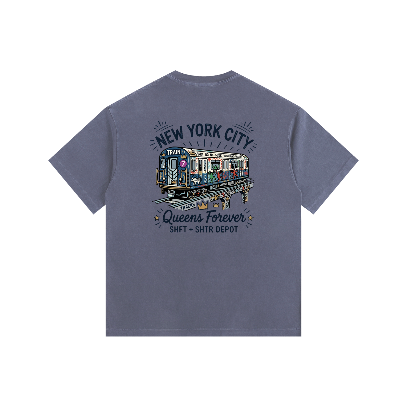 Queensbound Vintage Washed Oversized Cotton T-Shirt