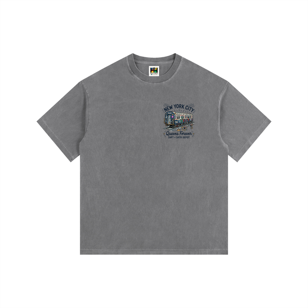 Queensbound Vintage Washed Oversized Cotton T-Shirt