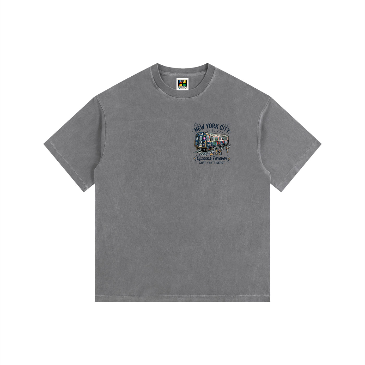 Queensbound Vintage Washed Oversized Cotton T-Shirt