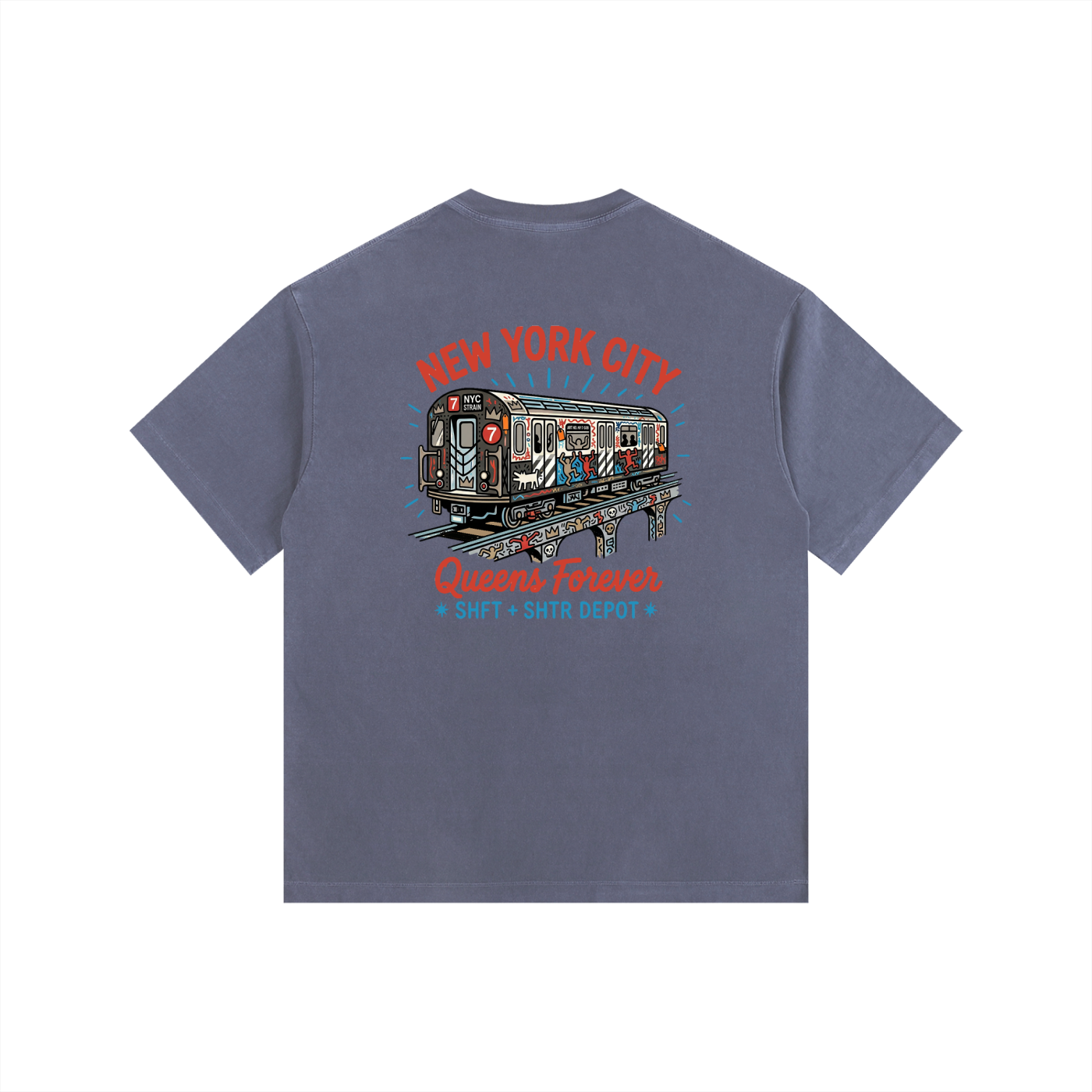 Lucky 7 Vintage Washed Oversized Cotton T-Shirt