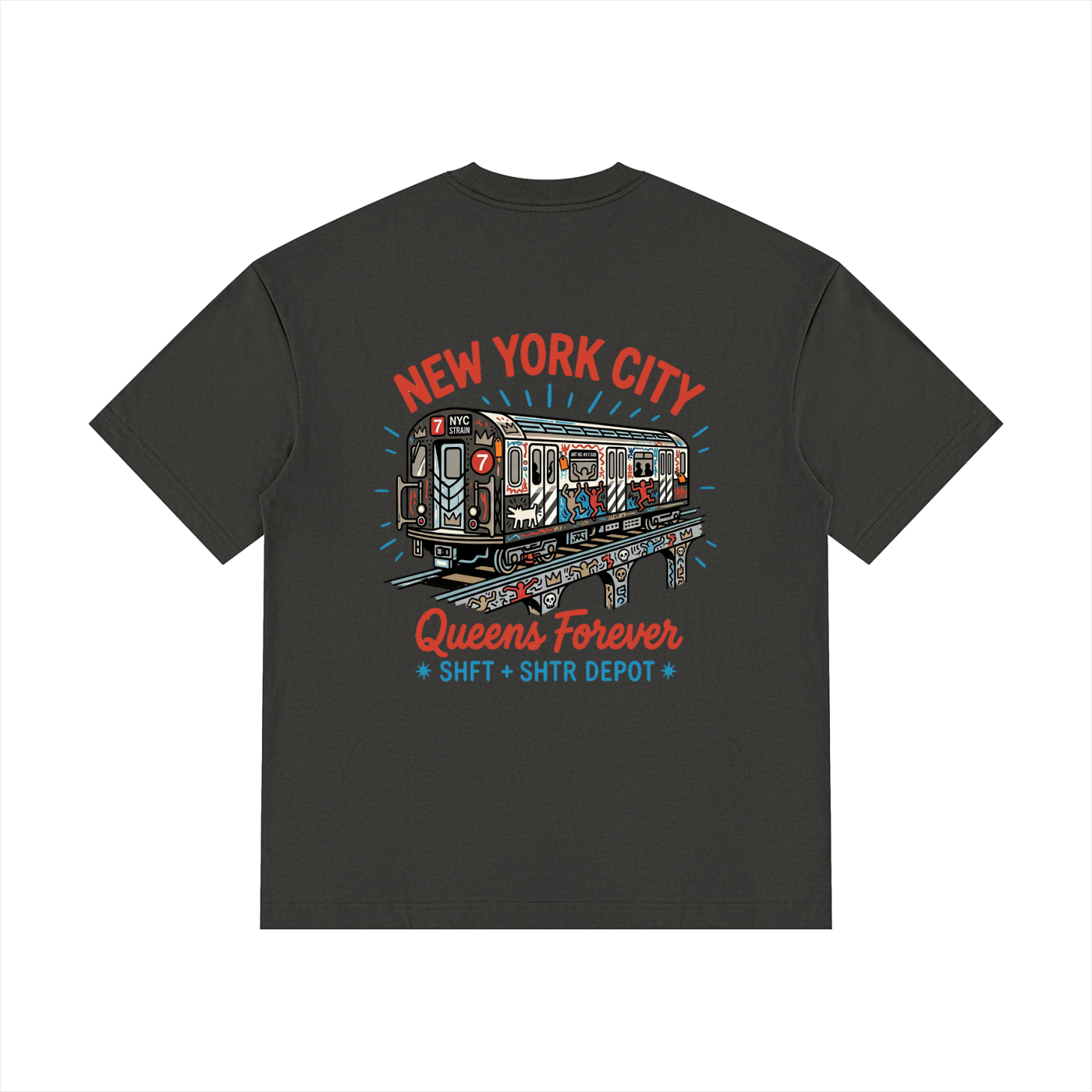 "7" Drop Shoulder Cotton T-Shirt
