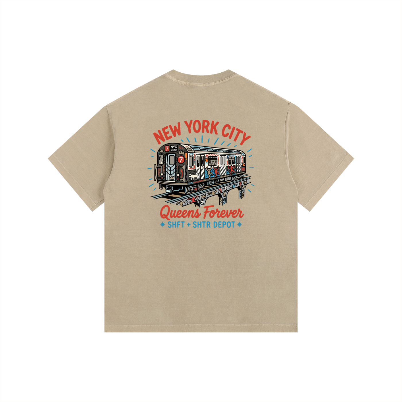 Lucky 7 Vintage Washed Oversized Cotton T-Shirt