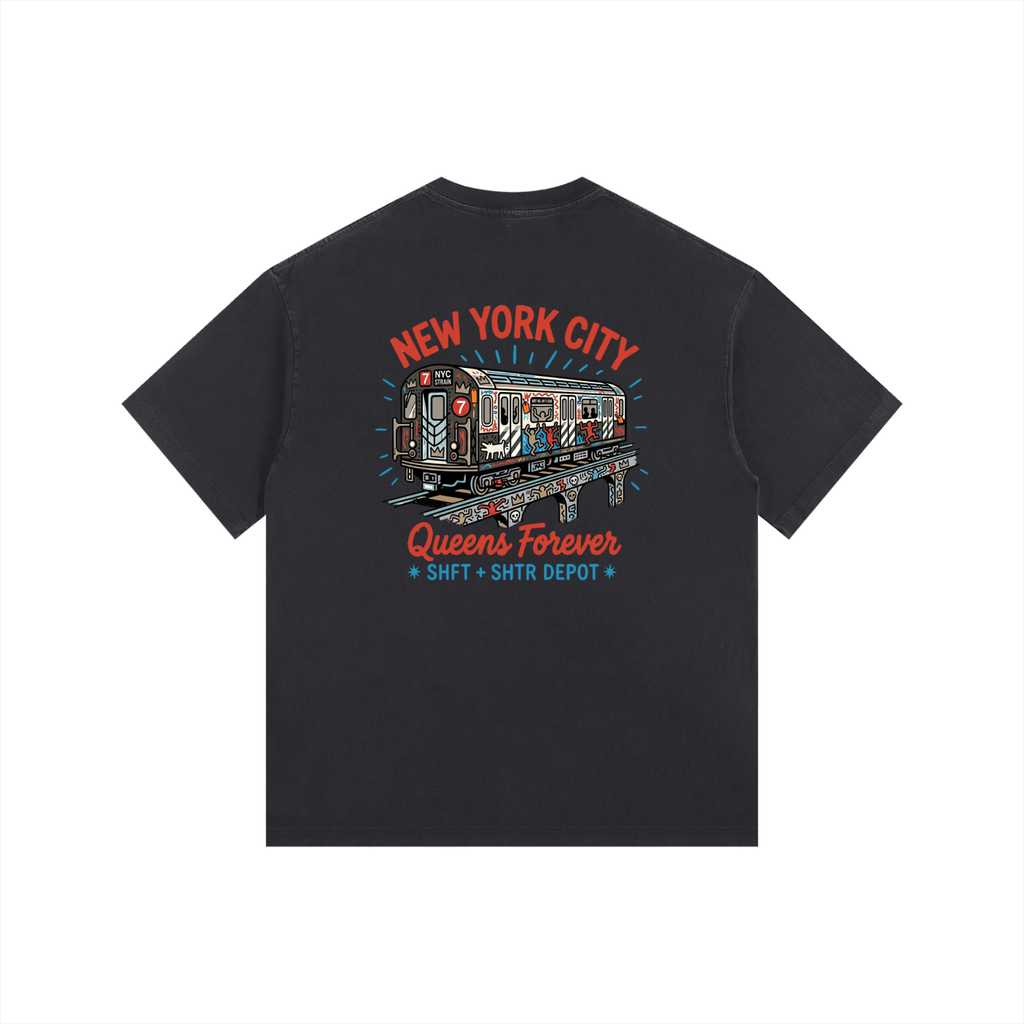 Lucky 7 Vintage Washed Oversized Cotton T-Shirt
