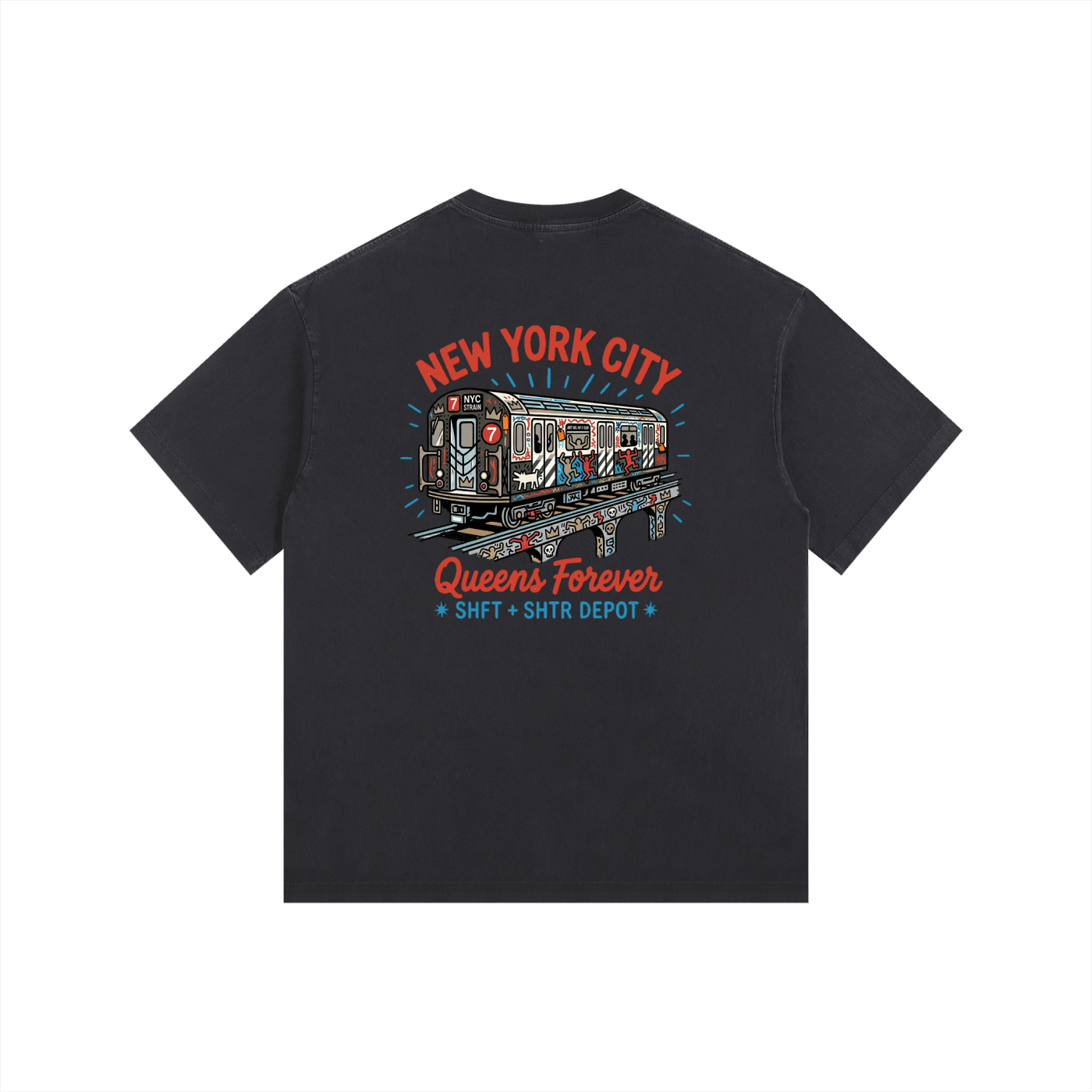 Lucky 7 Vintage Washed Oversized Cotton T-Shirt