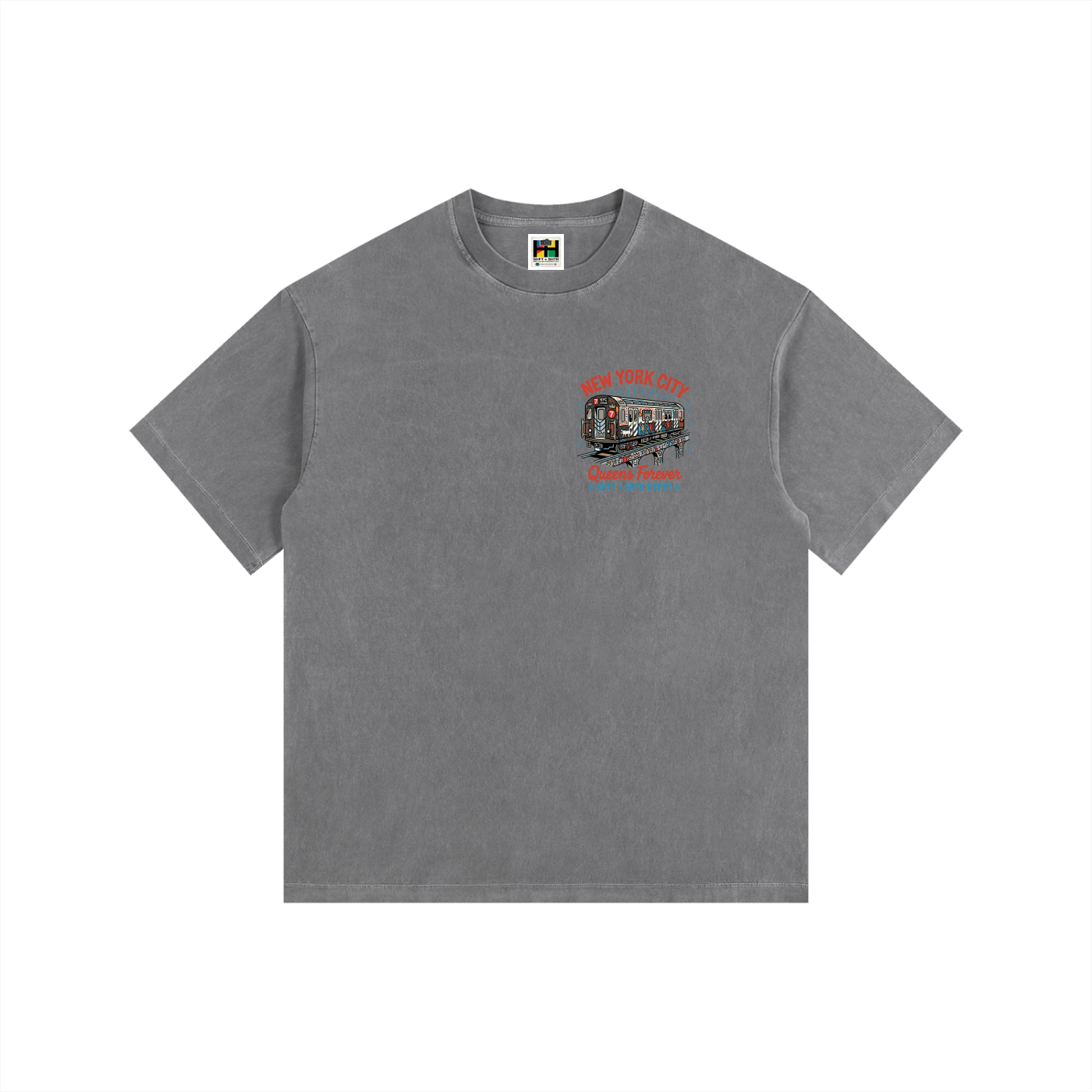 Lucky 7 Vintage Washed Oversized Cotton T-Shirt