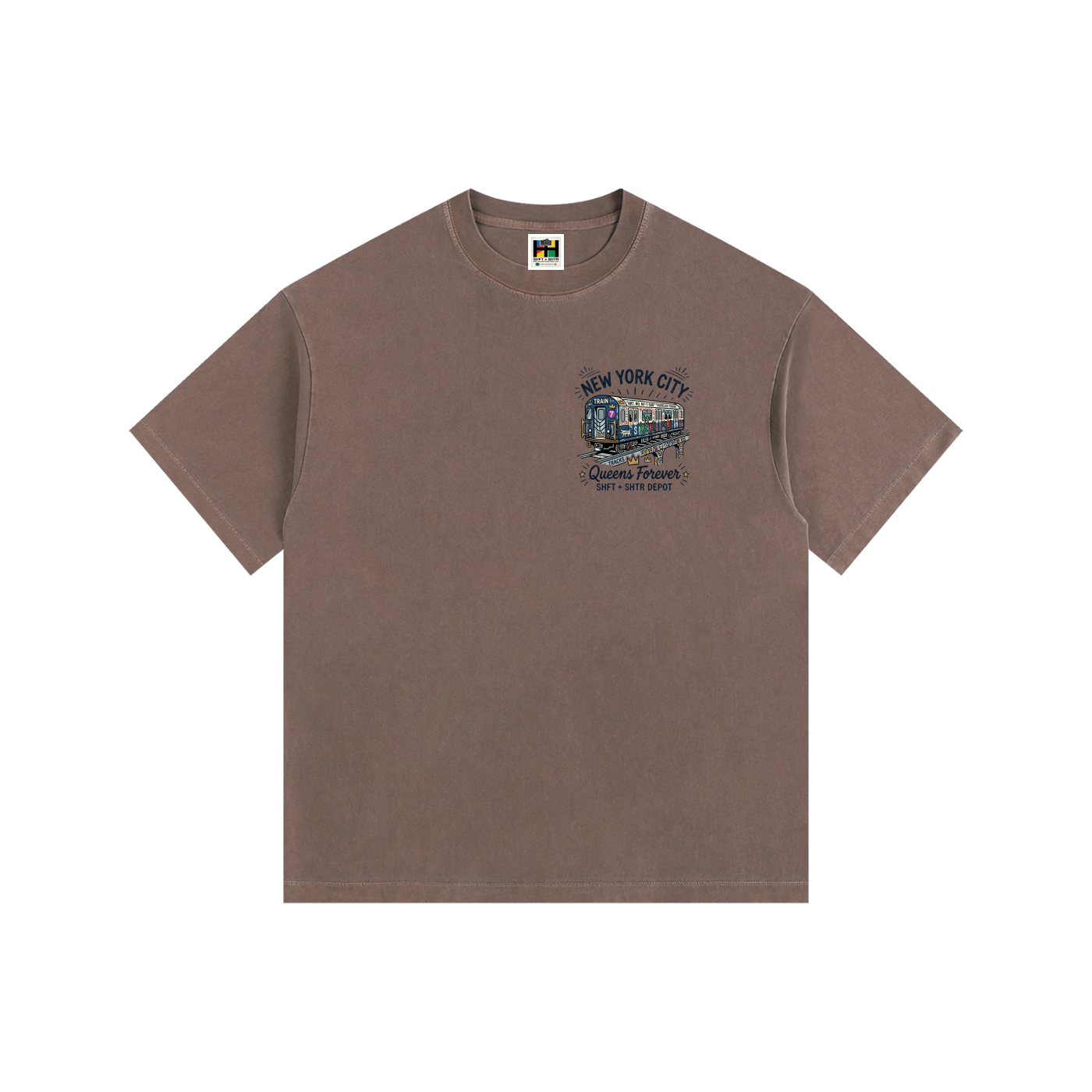 Queensbound Vintage Washed Oversized Cotton T-Shirt
