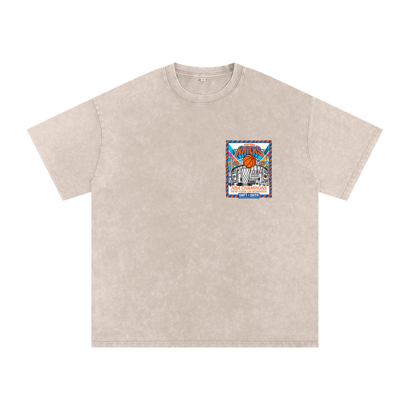 Championship Pop Art Snow Washed Oversized Cotton T-Shirt