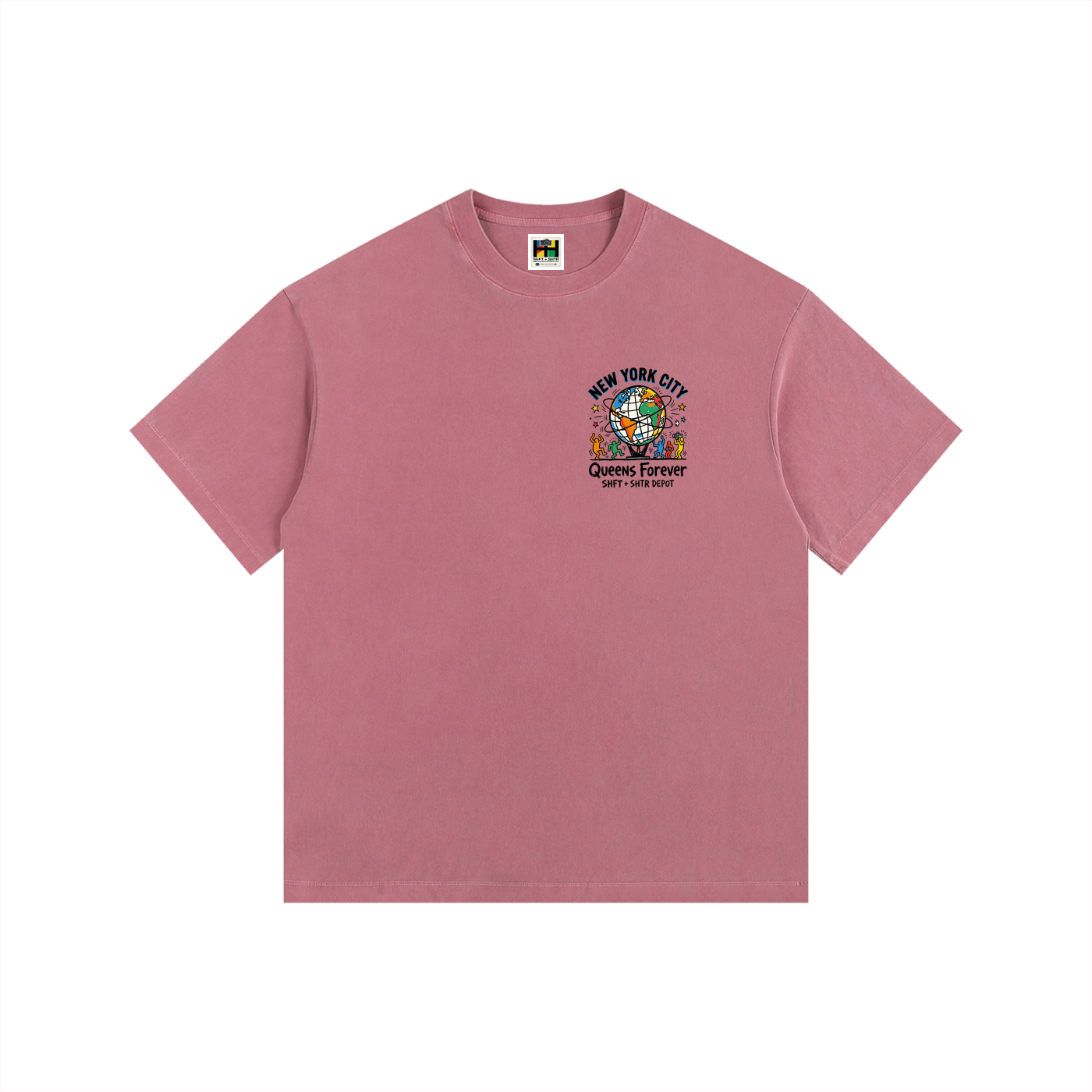 Haring's Unisphere Vintage Washed Oversized Cotton T-Shirt