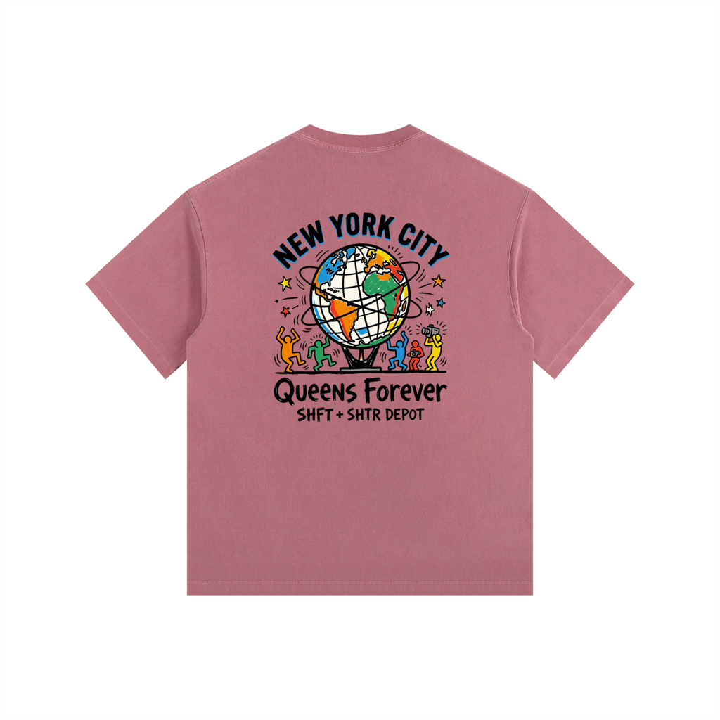 Haring's Unisphere Vintage Washed Oversized Cotton T-Shirt