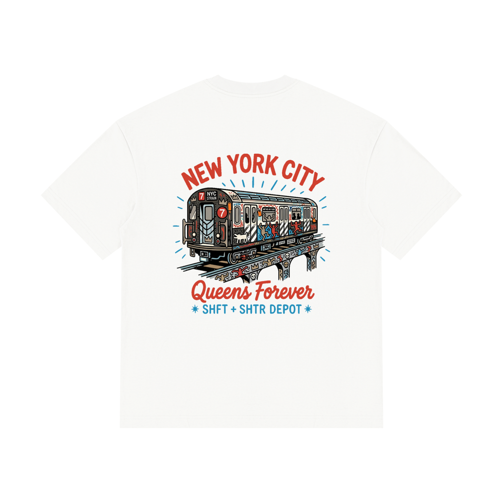 "7" Drop Shoulder Cotton T-Shirt