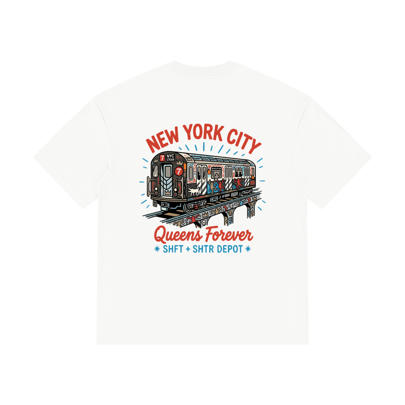 "7" Drop Shoulder Cotton T-Shirt