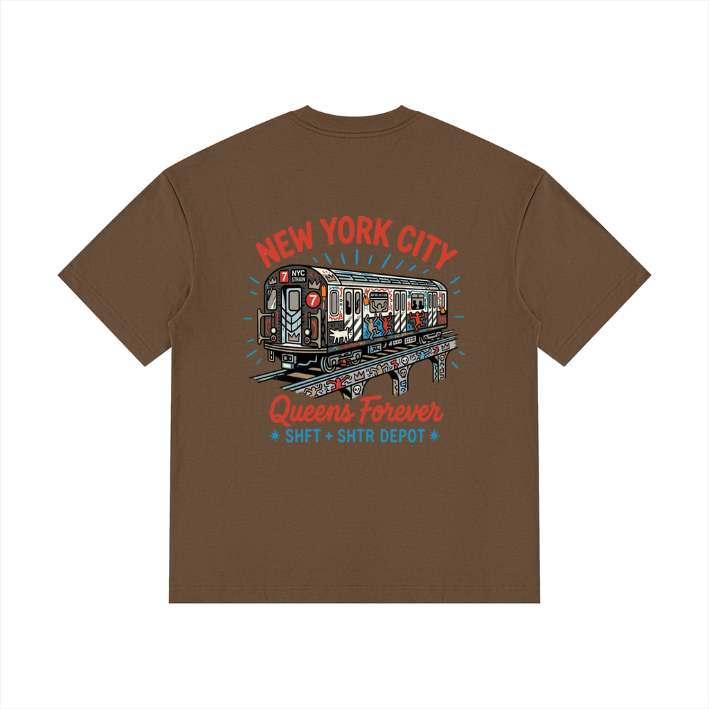 "7" Drop Shoulder Cotton T-Shirt
