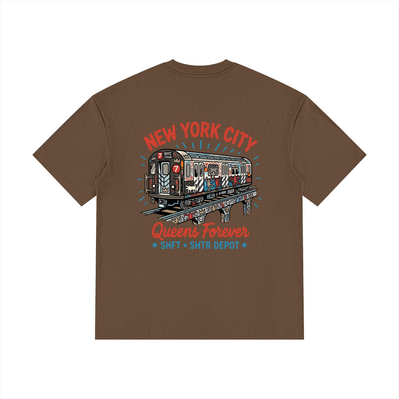 "7" Drop Shoulder Cotton T-Shirt