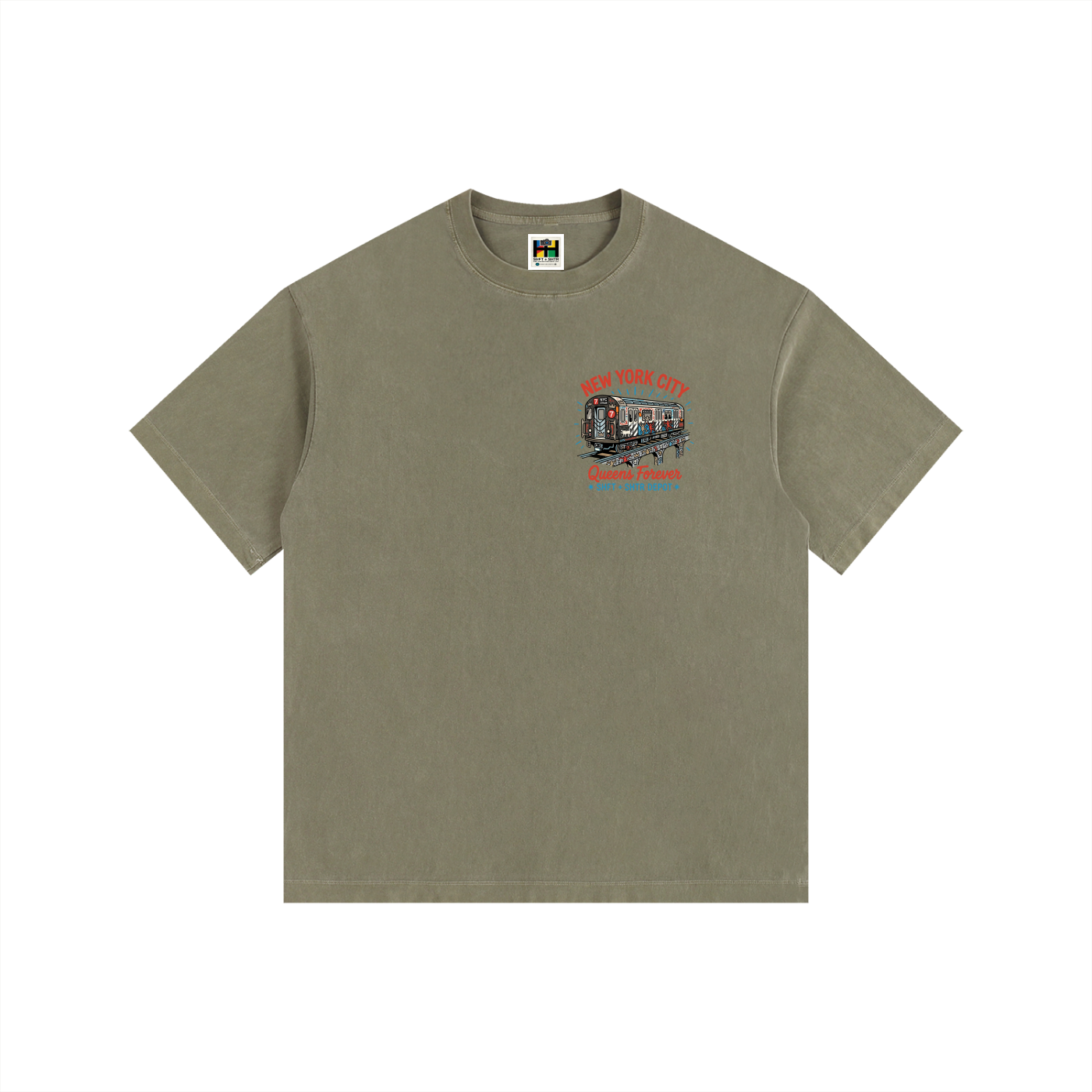 Lucky 7 Vintage Washed Oversized Cotton T-Shirt