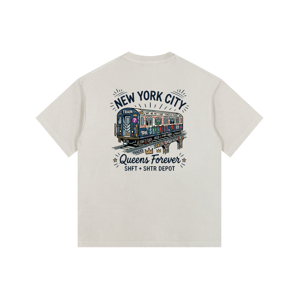 Queensbound Vintage Washed Oversized Cotton T-Shirt