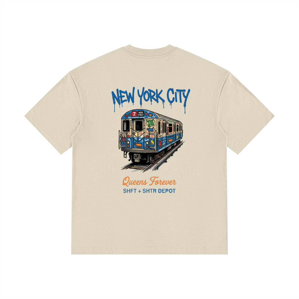 Queensbound Drop Shoulder Cotton T-Shirt