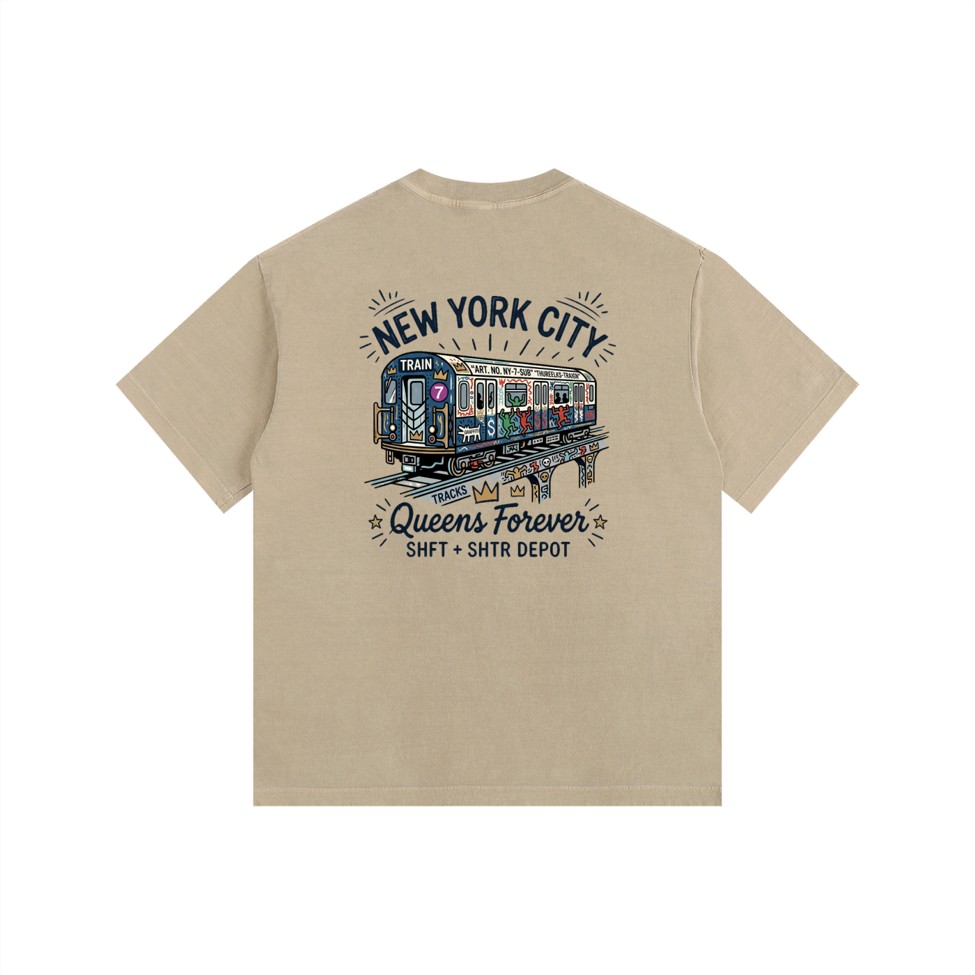 Queensbound Vintage Washed Oversized Cotton T-Shirt