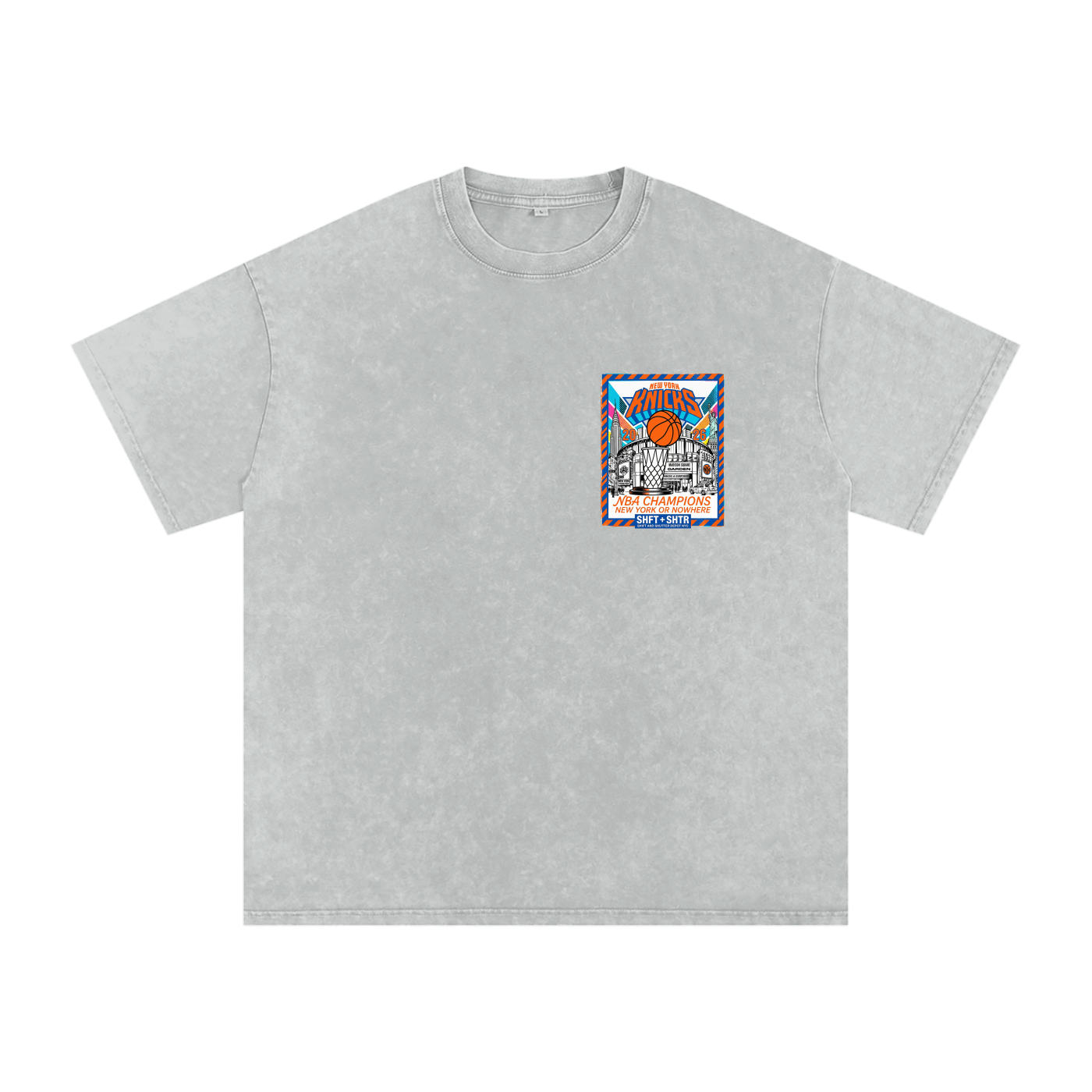 Championship Pop Art Snow Washed Oversized Cotton T-Shirt