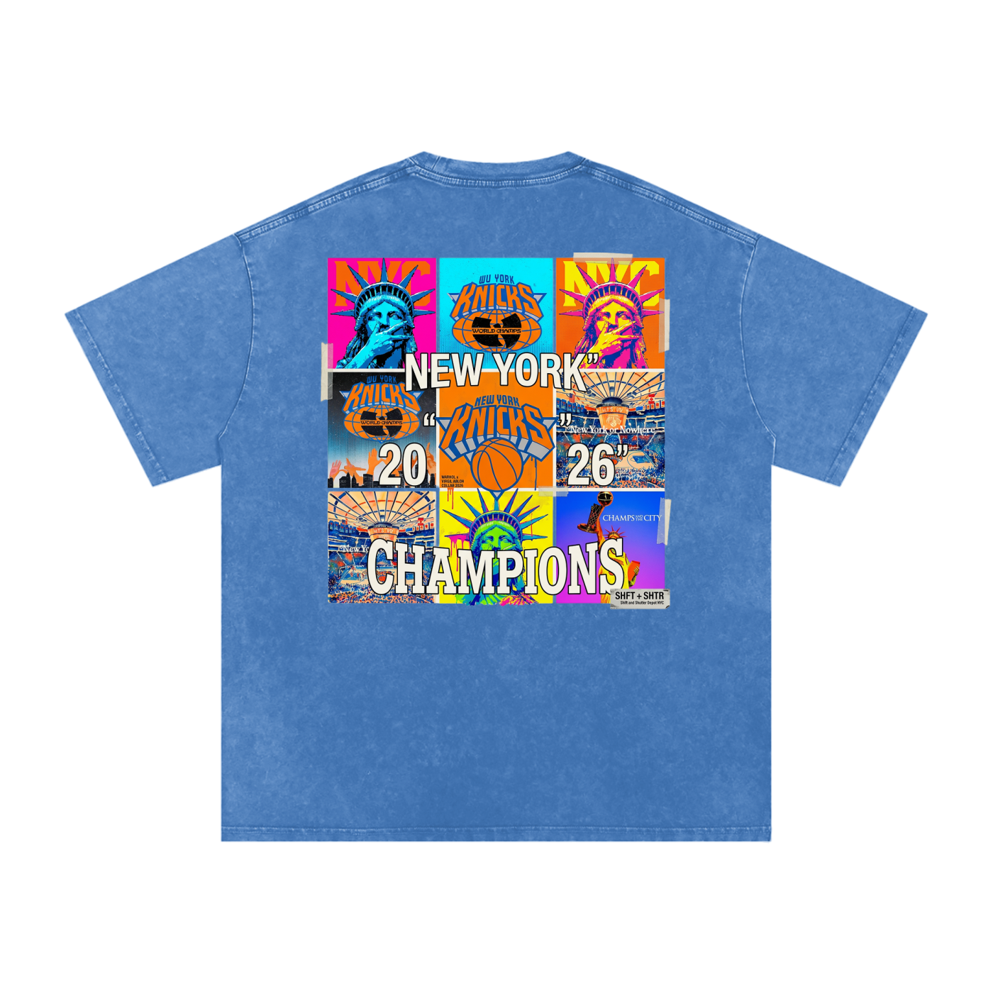 Championship Pop Art Snow Washed Oversized Cotton T-Shirt