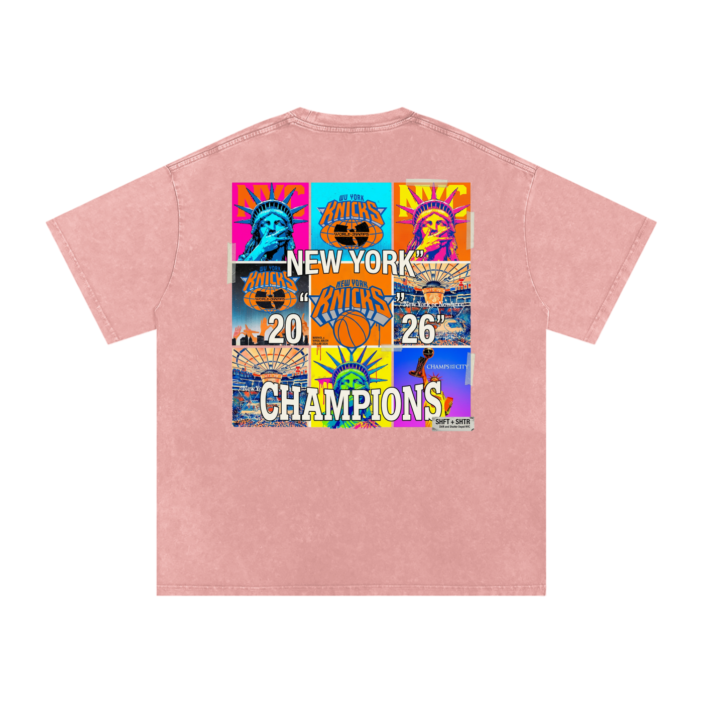 Championship Pop Art Snow Washed Oversized Cotton T-Shirt