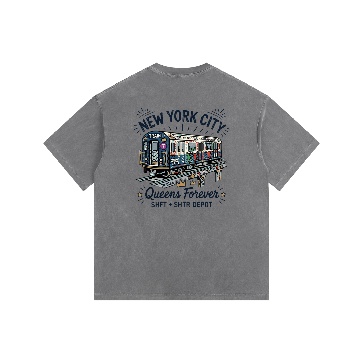 Queensbound Vintage Washed Oversized Cotton T-Shirt