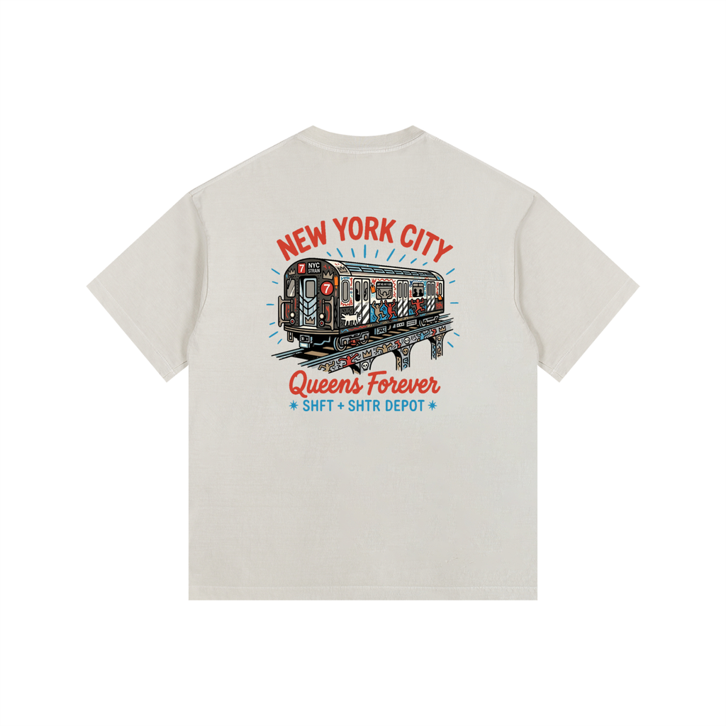 Lucky 7 Vintage Washed Oversized Cotton T-Shirt