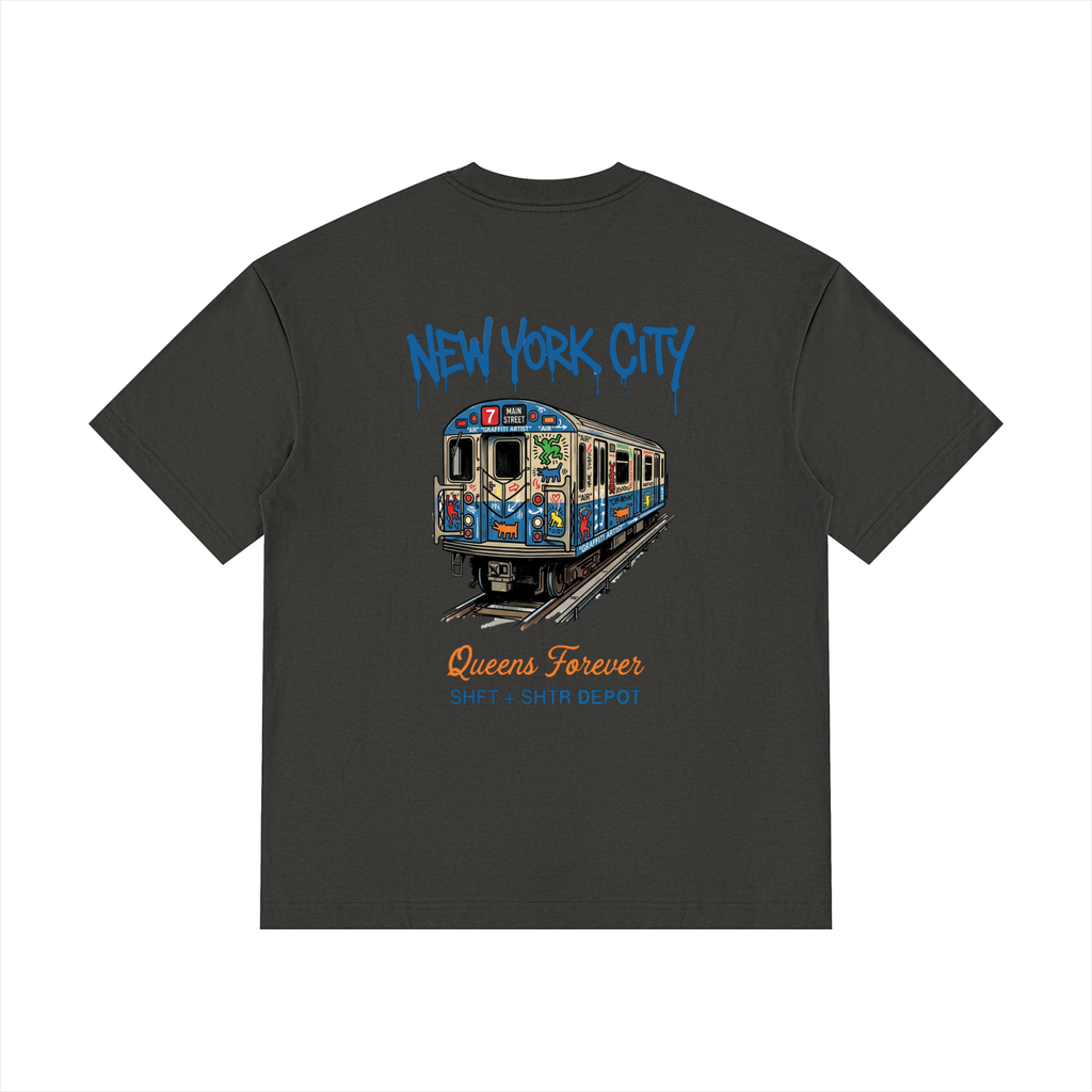 Queensbound Drop Shoulder Cotton T-Shirt