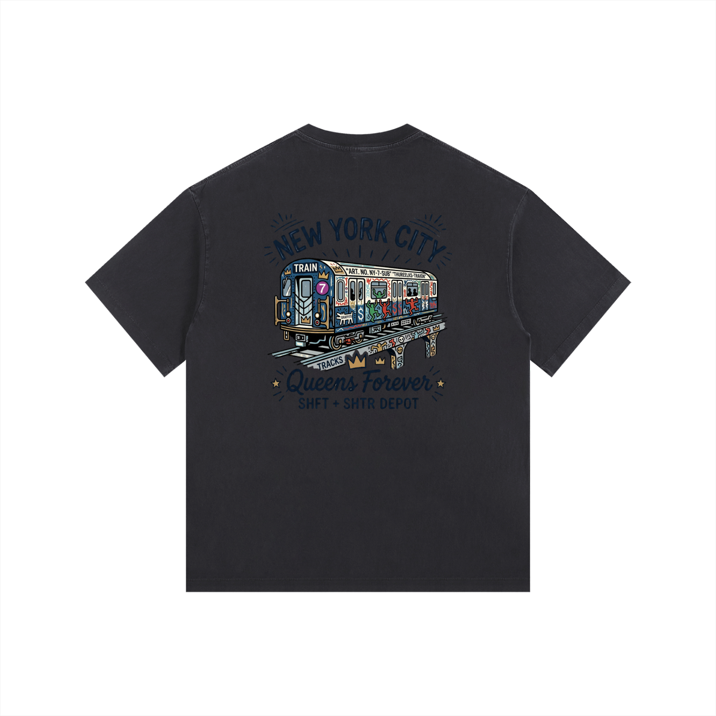 Queensbound Vintage Washed Oversized Cotton T-Shirt