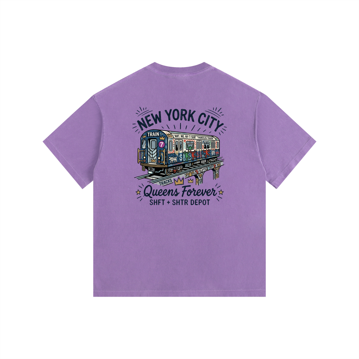 Queensbound Vintage Washed Oversized Cotton T-Shirt