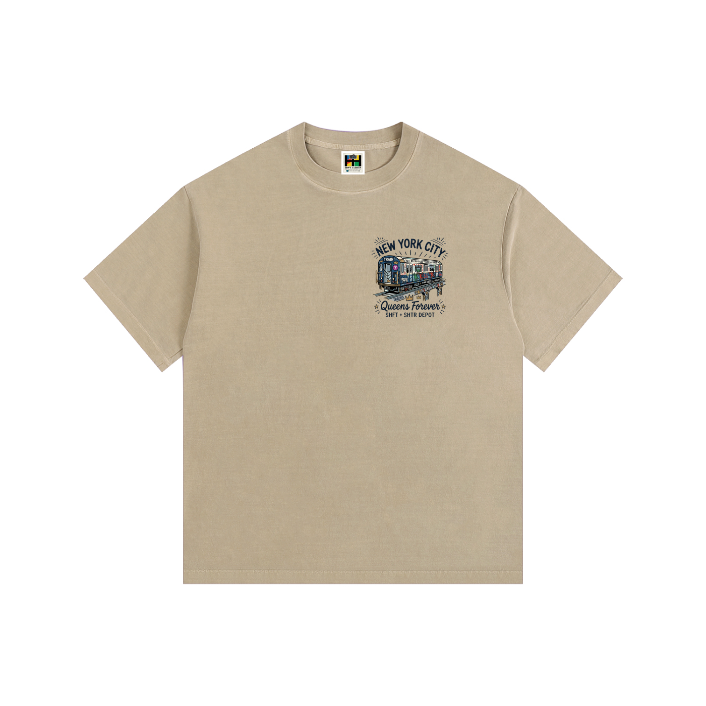 Queensbound Vintage Washed Oversized Cotton T-Shirt