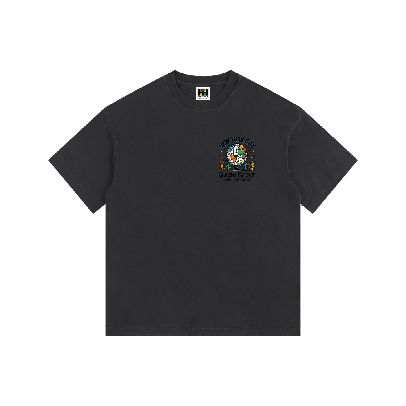 Haring's Unisphere Vintage Washed Oversized Cotton T-Shirt