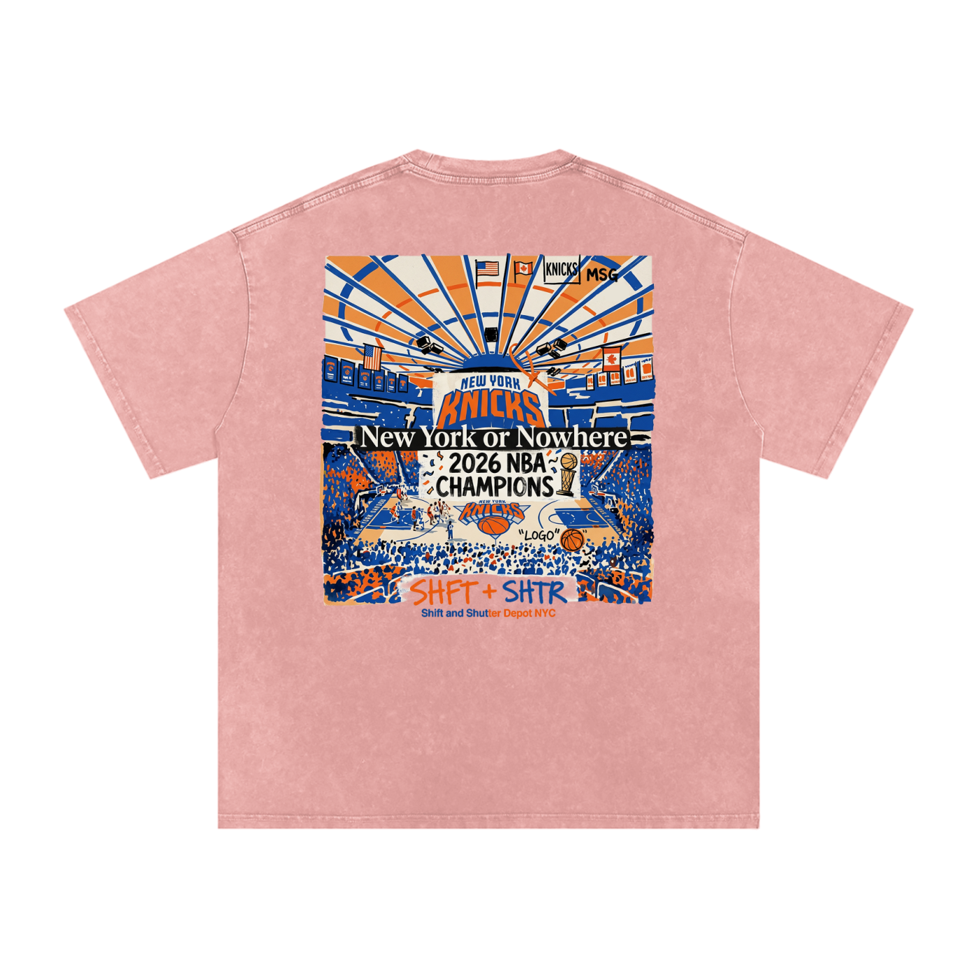 Bloom in the Garden Snow Washed Oversized Cotton T-Shirt