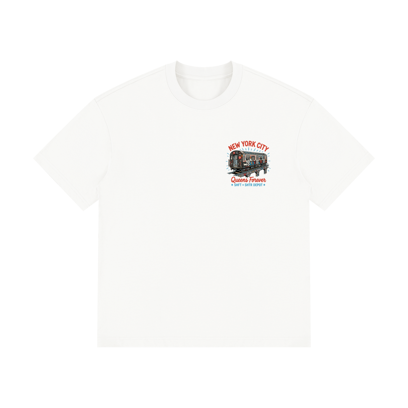 "7" Drop Shoulder Cotton T-Shirt