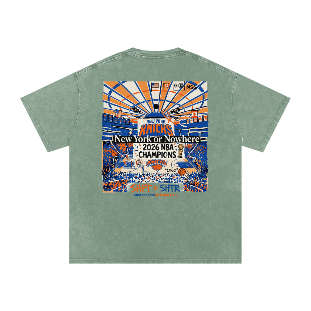 Bloom in the Garden Snow Washed Oversized Cotton T-Shirt