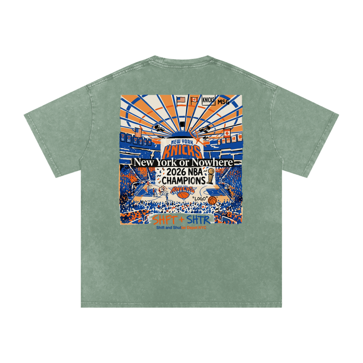 Bloom in the Garden Snow Washed Oversized Cotton T-Shirt