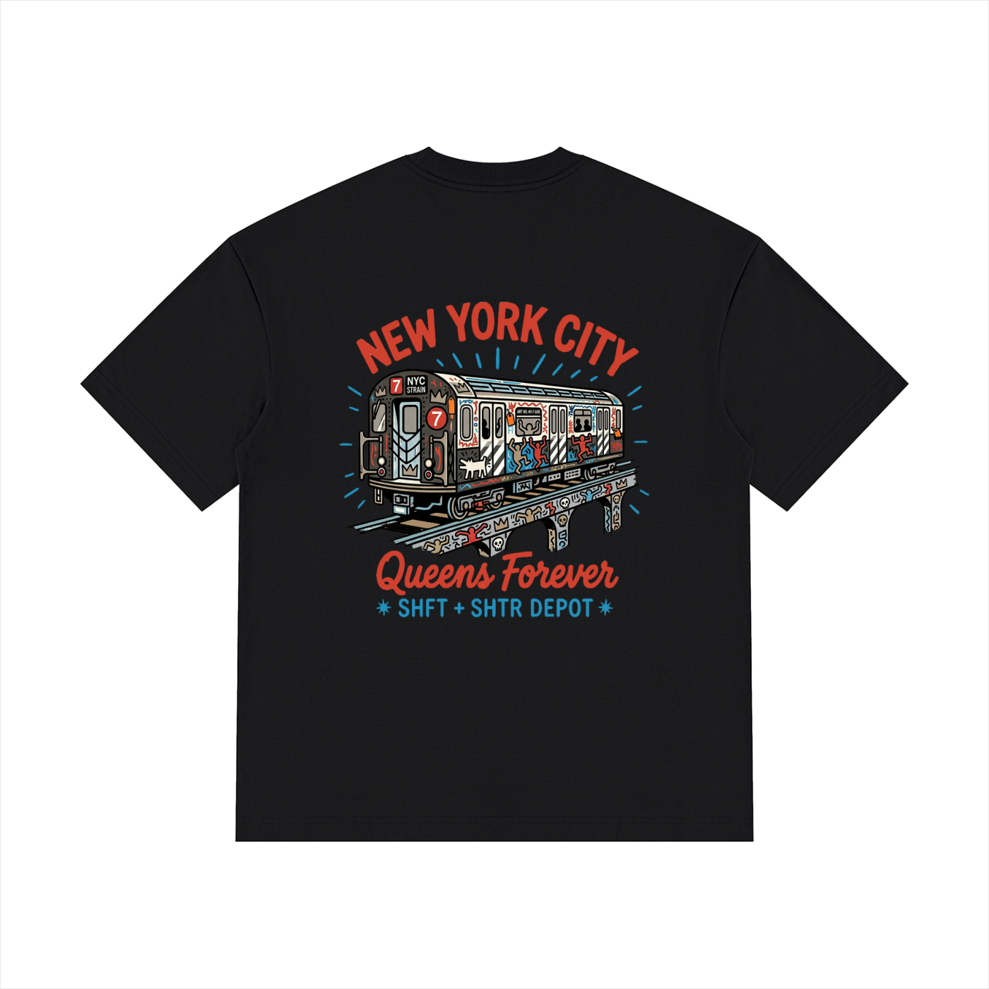"7" Drop Shoulder Cotton T-Shirt