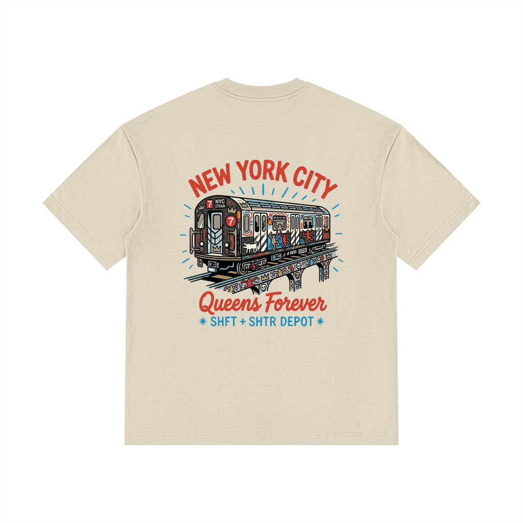 "7" Drop Shoulder Cotton T-Shirt