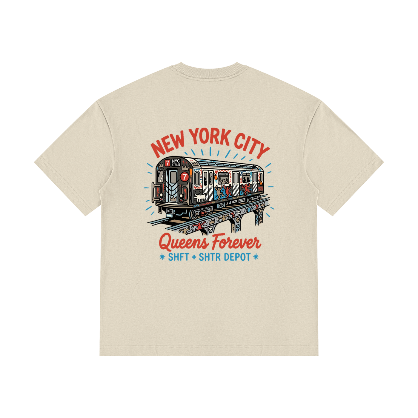 "7" Drop Shoulder Cotton T-Shirt