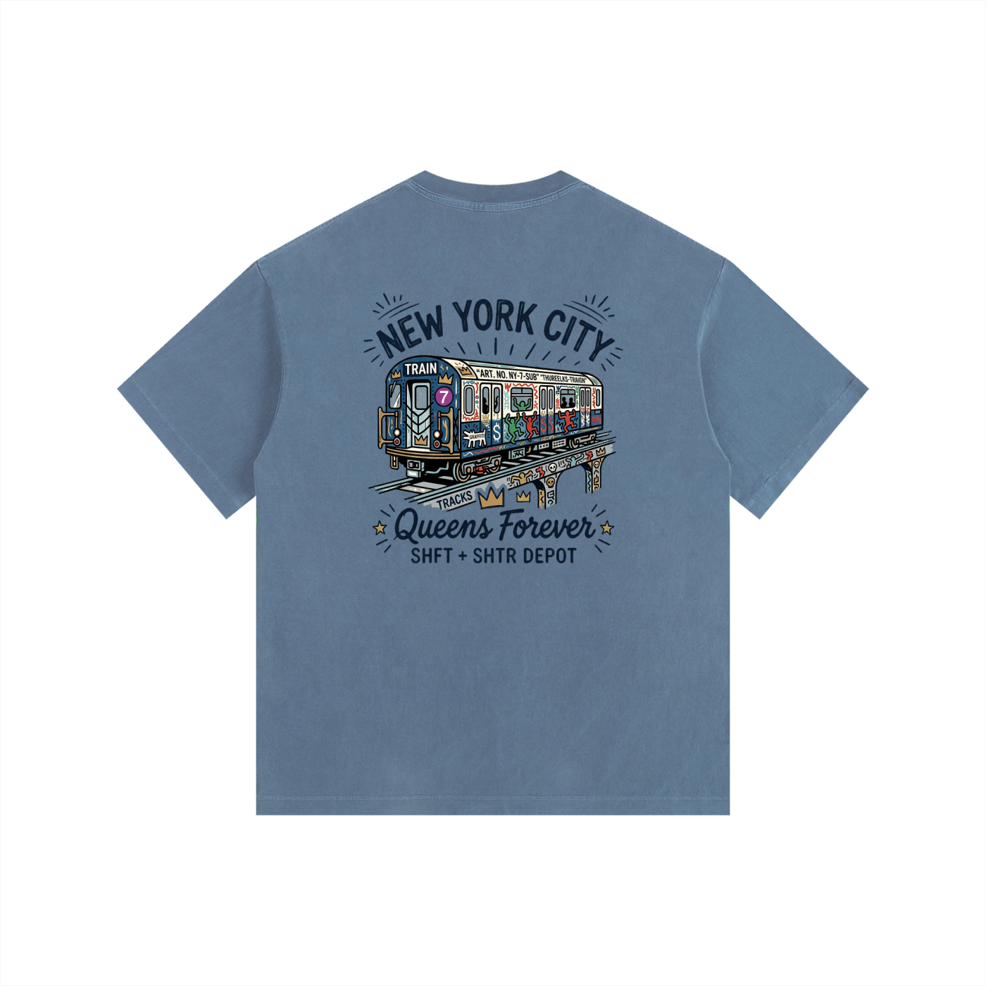 Queensbound Vintage Washed Oversized Cotton T-Shirt
