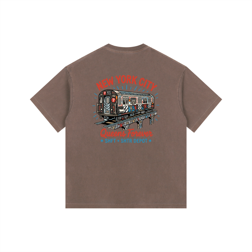 Lucky 7 Vintage Washed Oversized Cotton T-Shirt