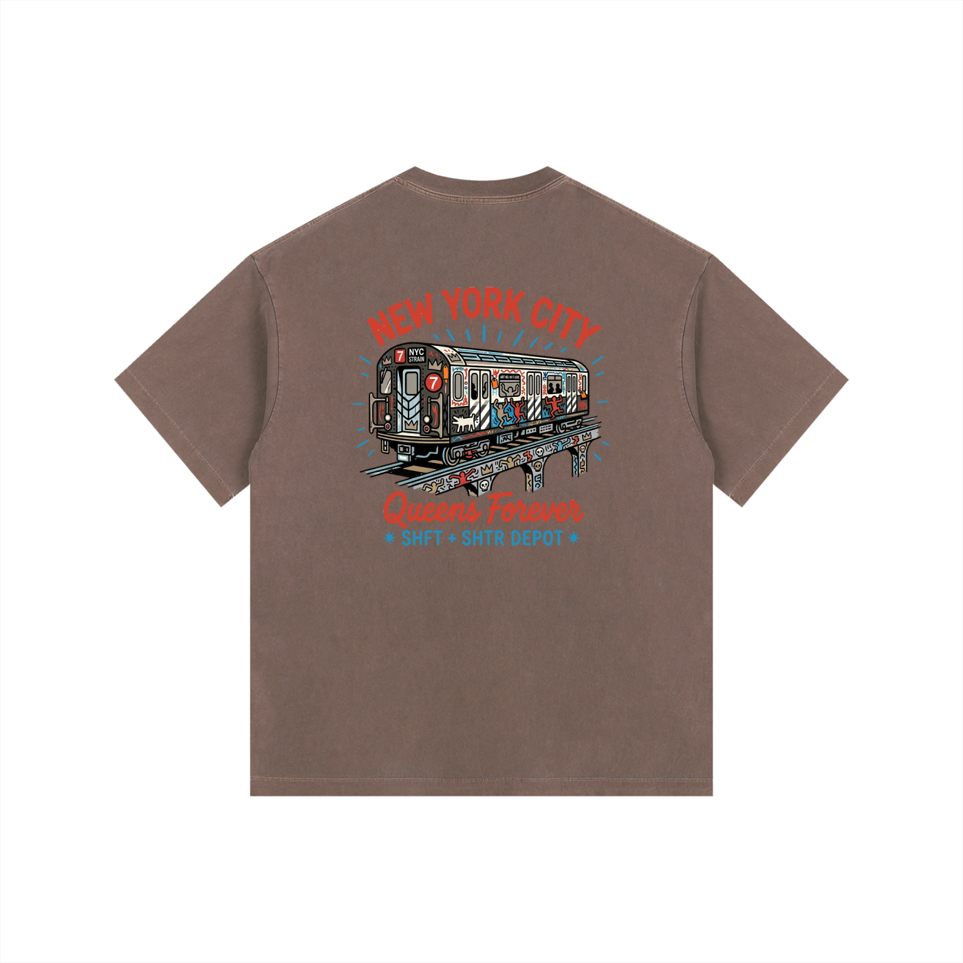 Lucky 7 Vintage Washed Oversized Cotton T-Shirt