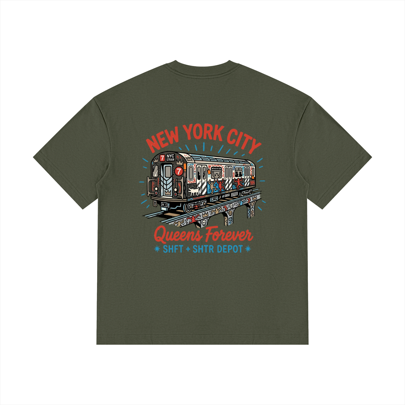 "7" Drop Shoulder Cotton T-Shirt