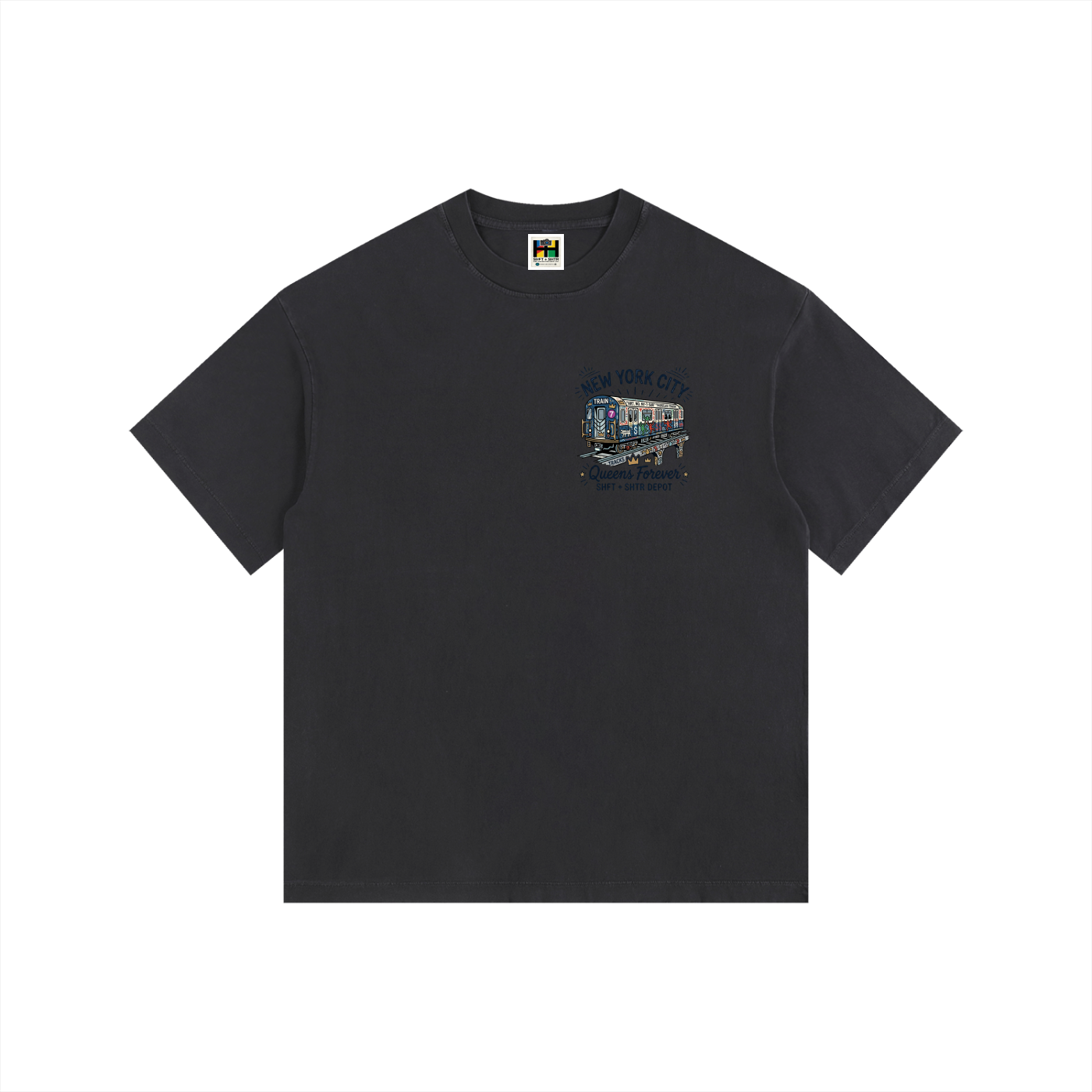 Queensbound Vintage Washed Oversized Cotton T-Shirt