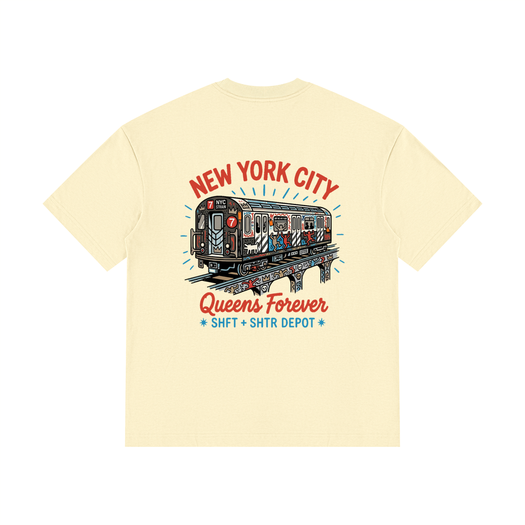 "7" Drop Shoulder Cotton T-Shirt