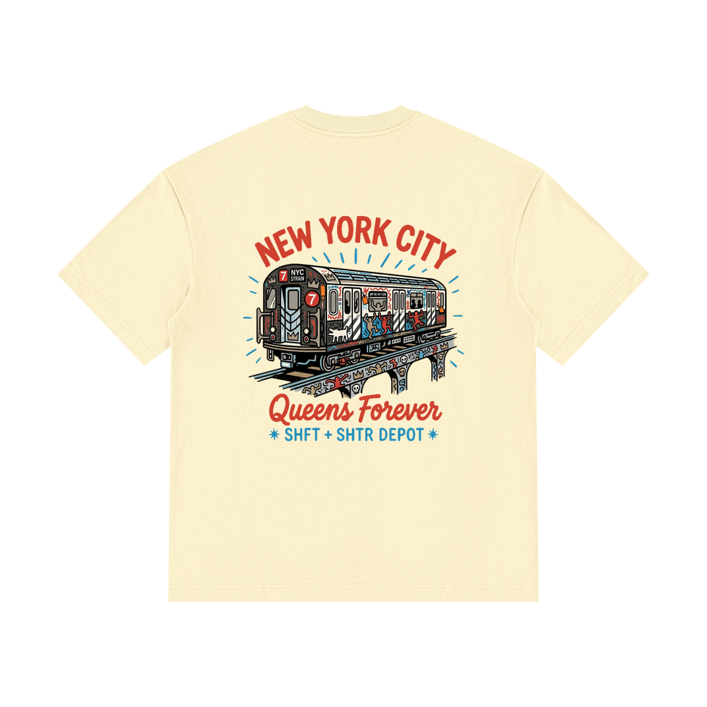 "7" Drop Shoulder Cotton T-Shirt
