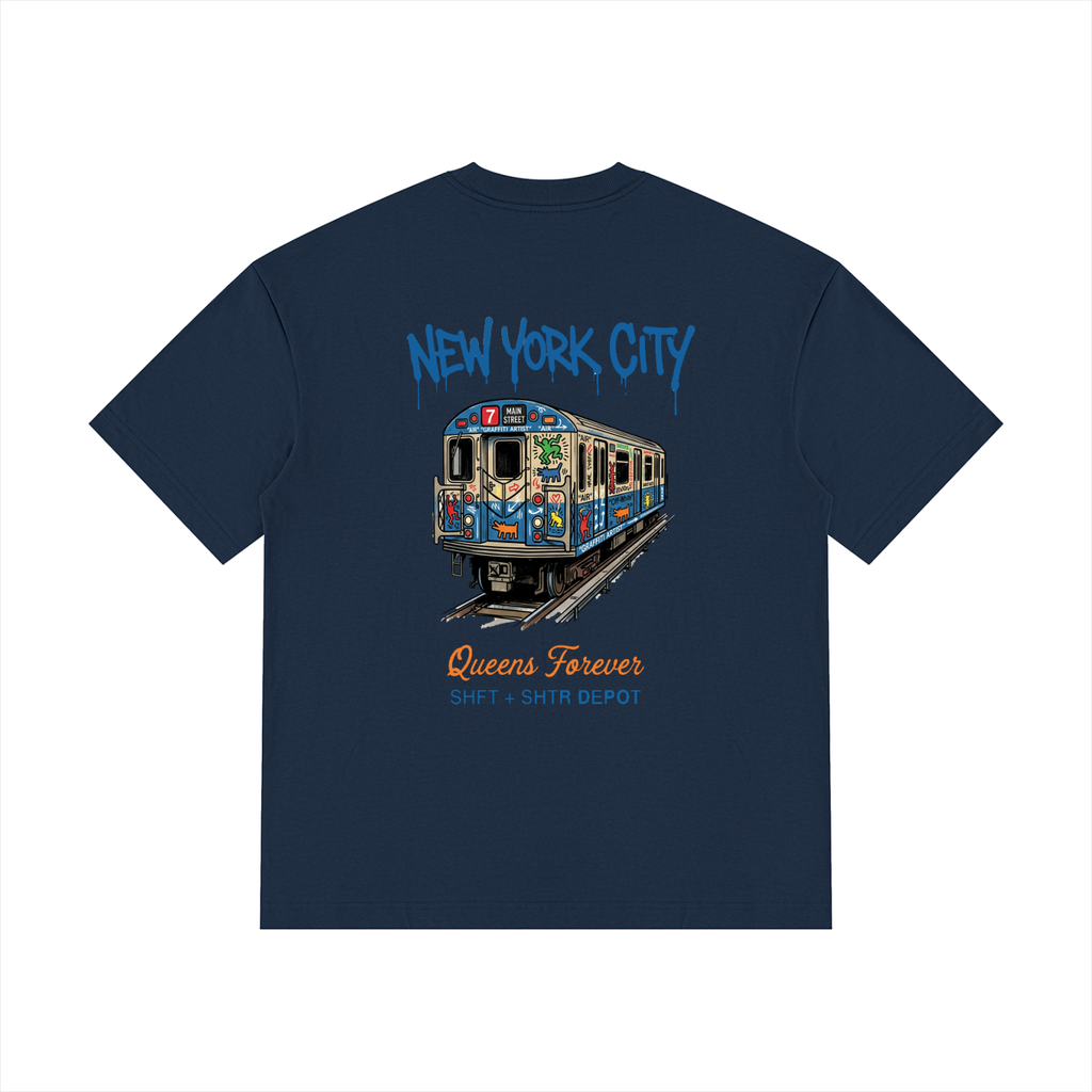 Queensbound Drop Shoulder Cotton T-Shirt