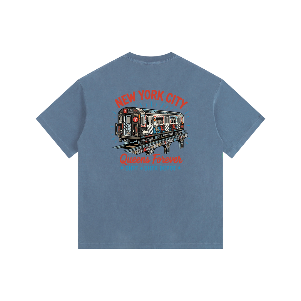 Lucky 7 Vintage Washed Oversized Cotton T-Shirt